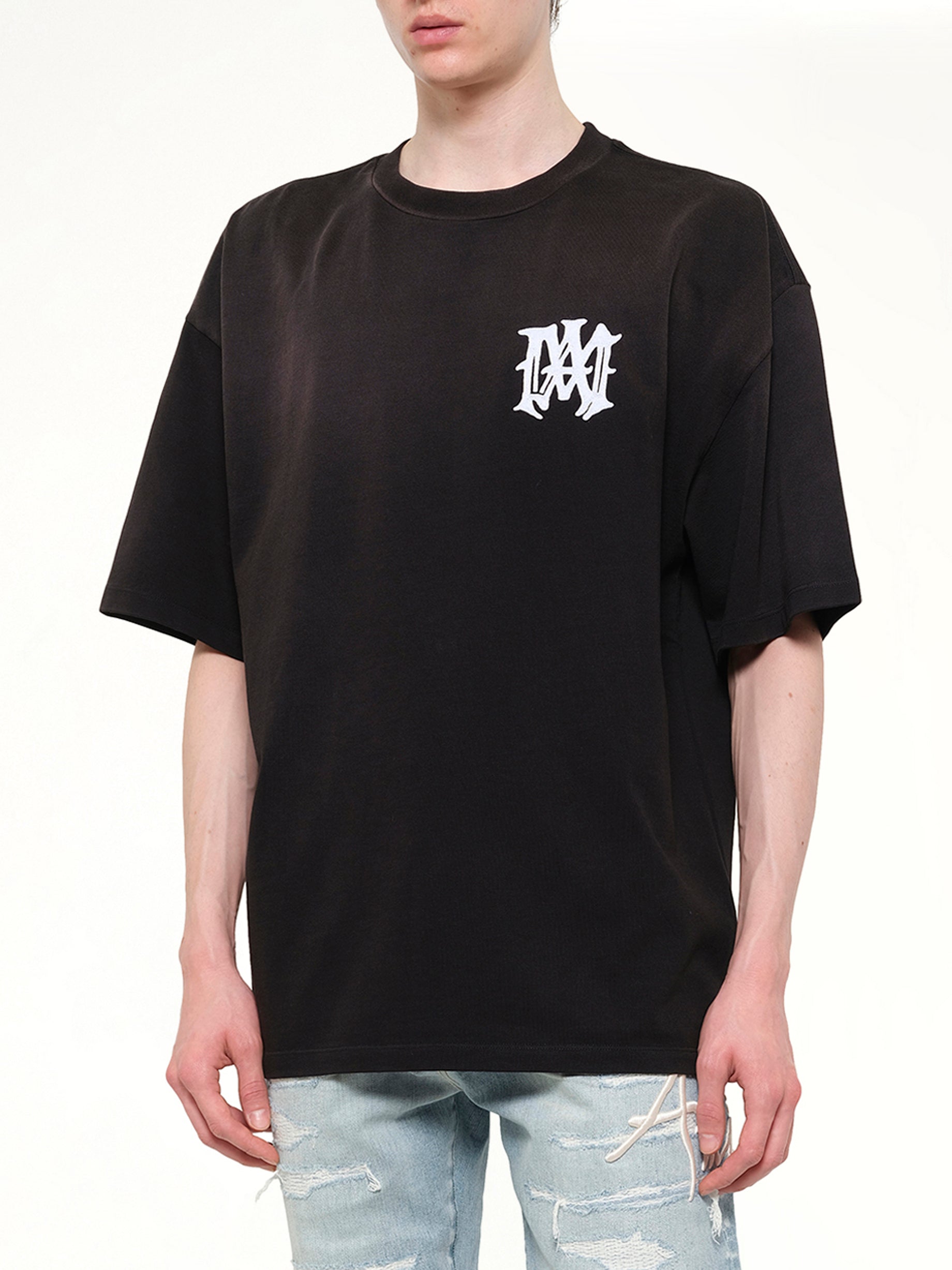 AMIRI Amiri Hollywood Oversized T-Shirt in Black Detail Shot from MARAIS
