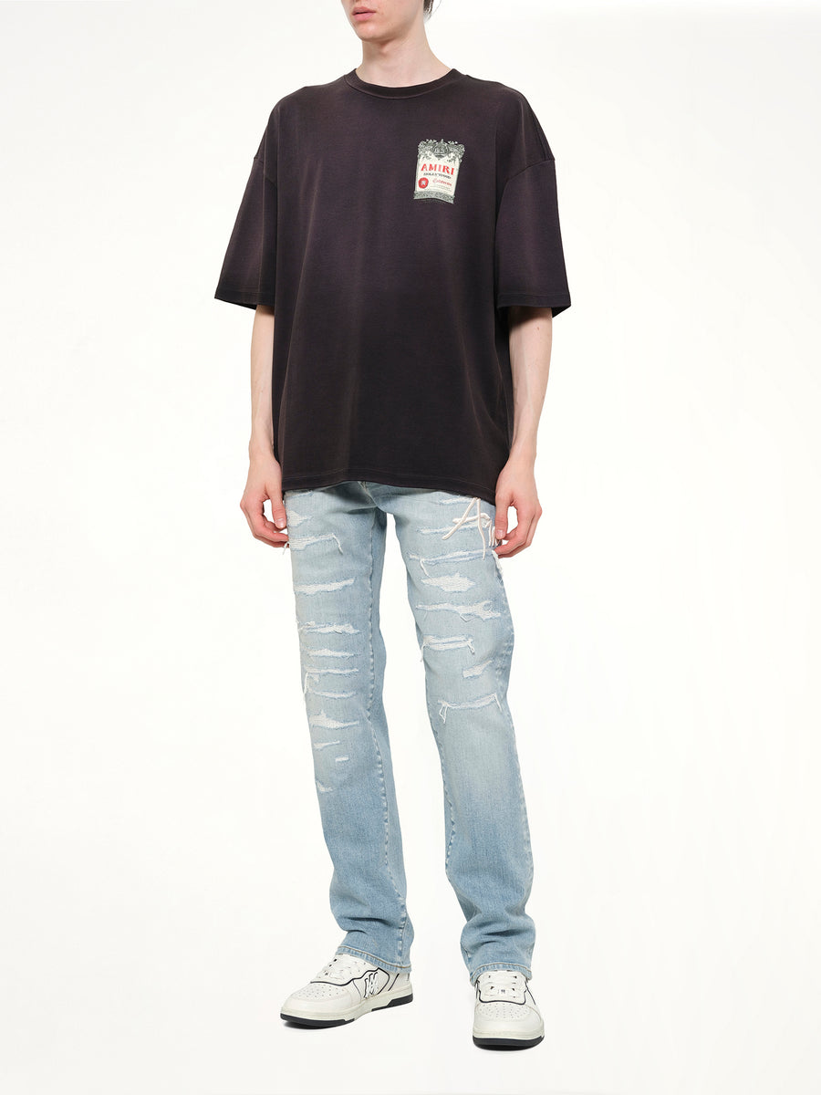 Amiri Repaired Slim Jean in Worn Slate