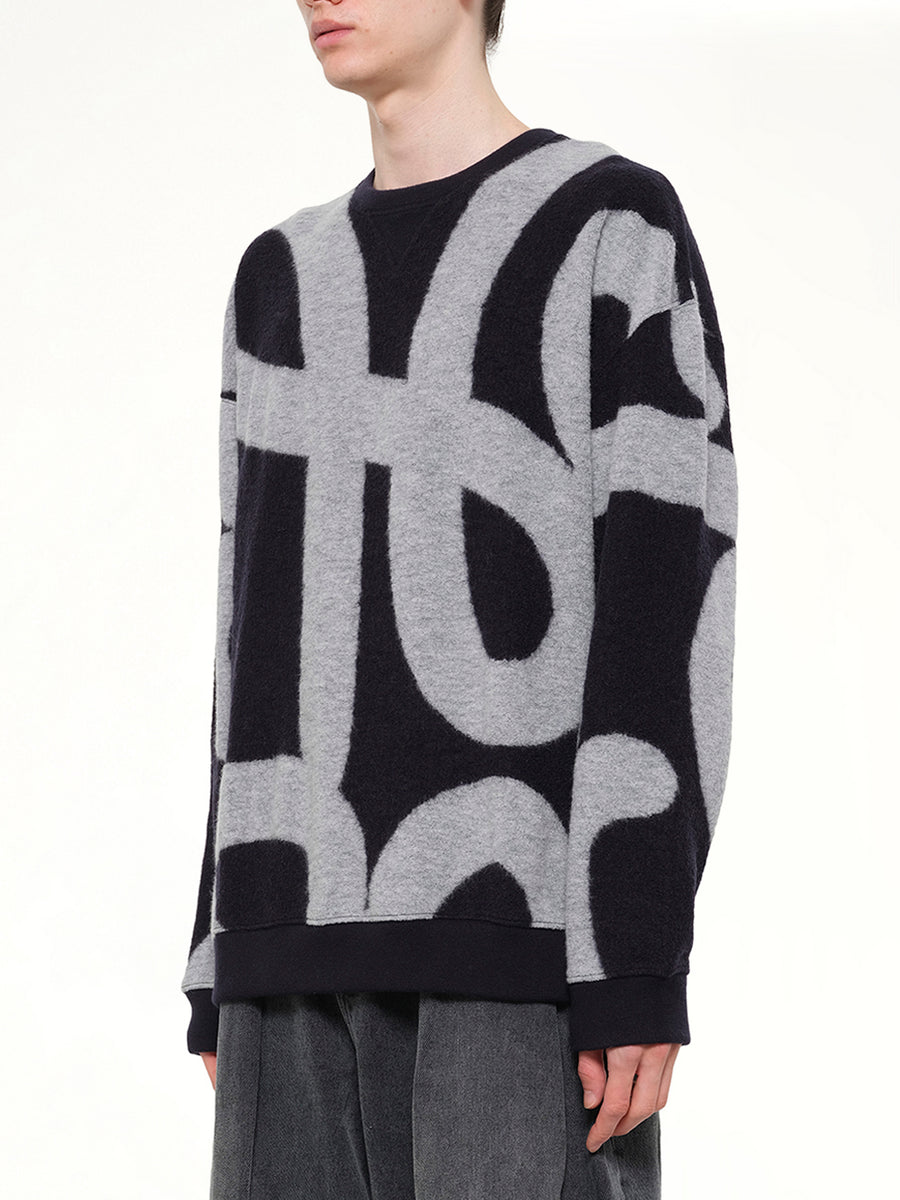 Anagram Sweater in Navy/Grey