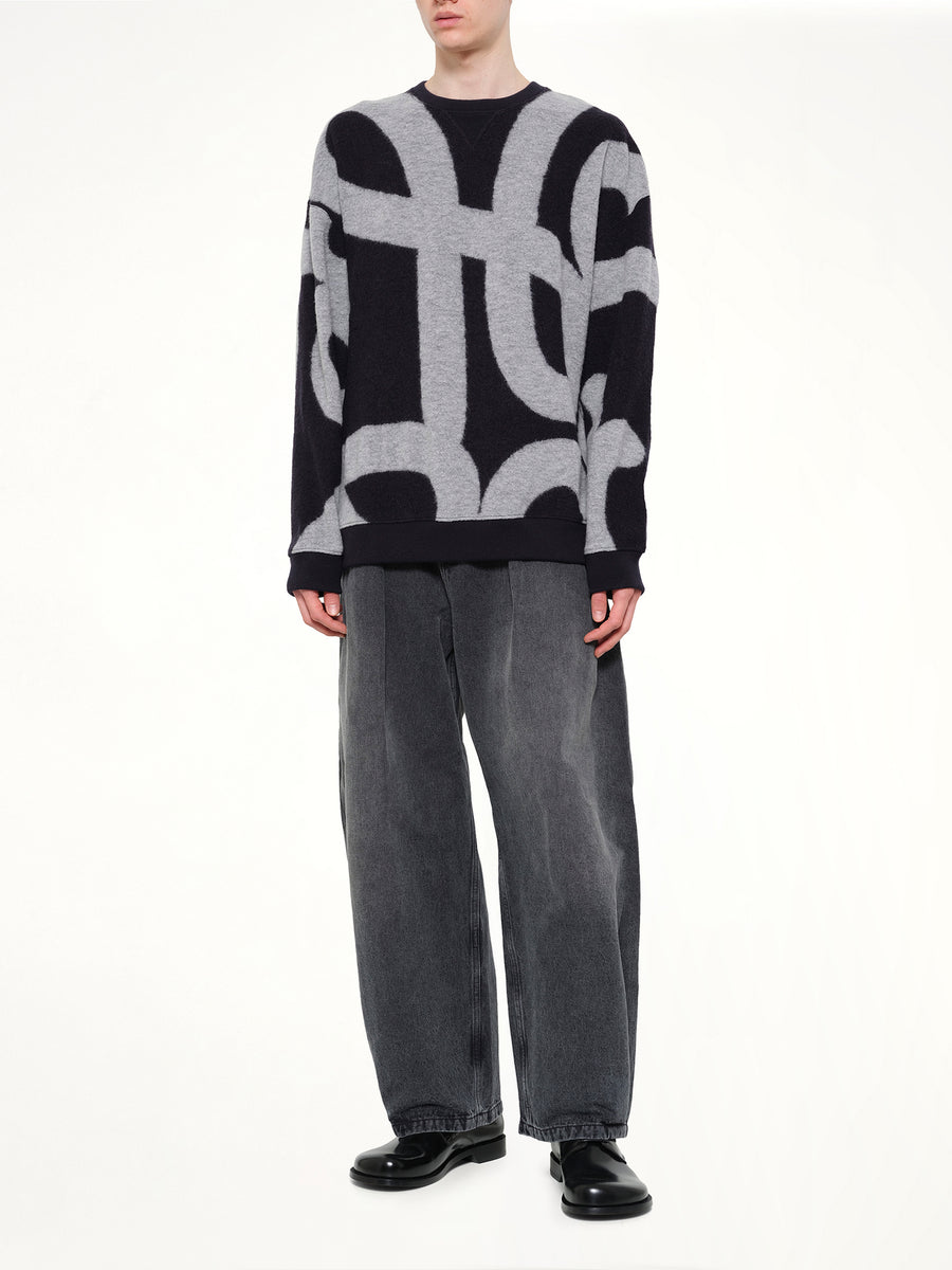 Anagram Sweater in Navy/Grey