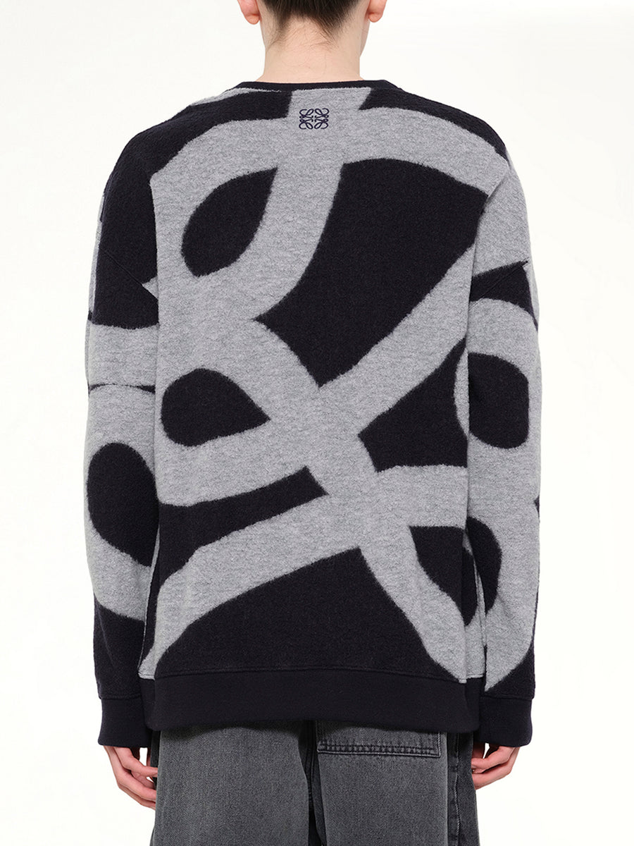 Anagram Sweater in Navy/Grey