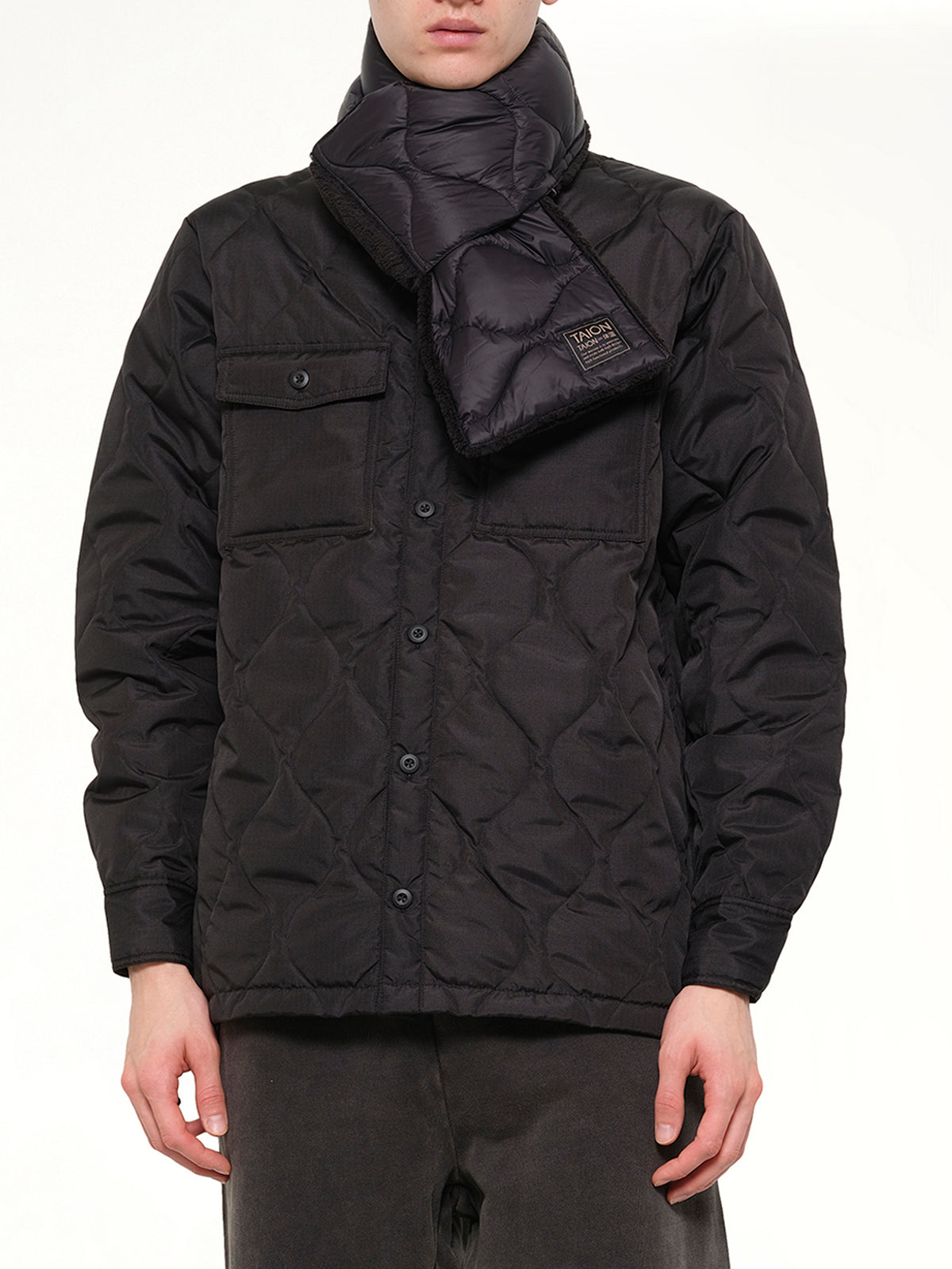 Basic Down Scarf in Black