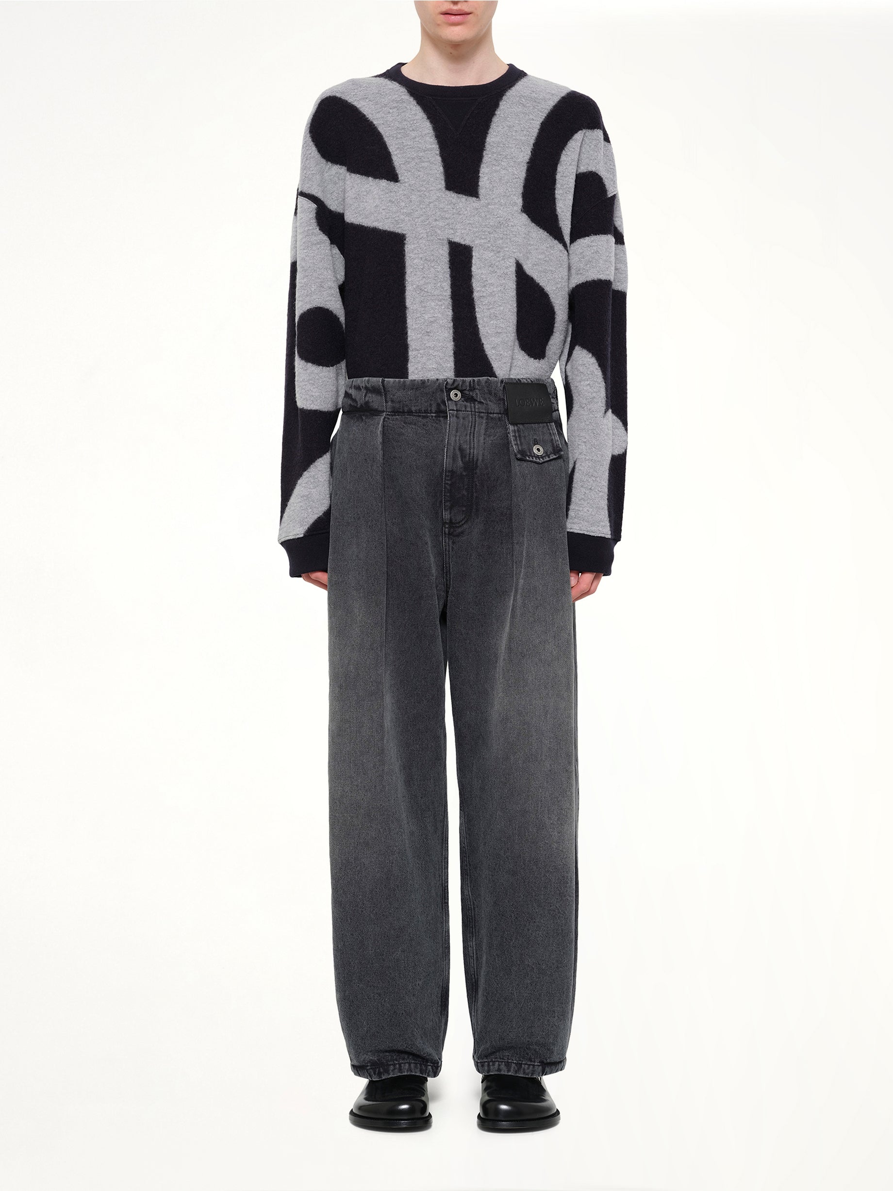 LOEWE , Belted Jeans AF in Black Model View from MARAIS