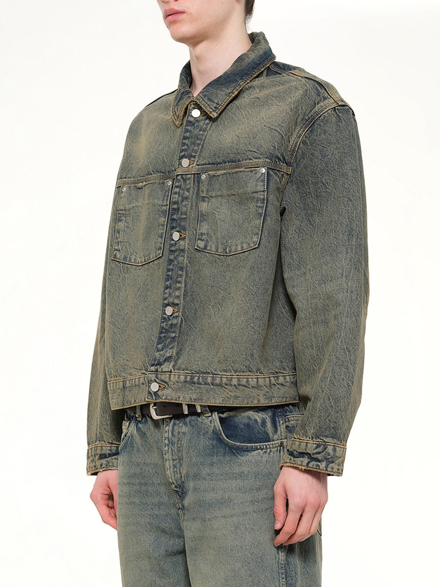 Denim Trucker in Blue Cream
