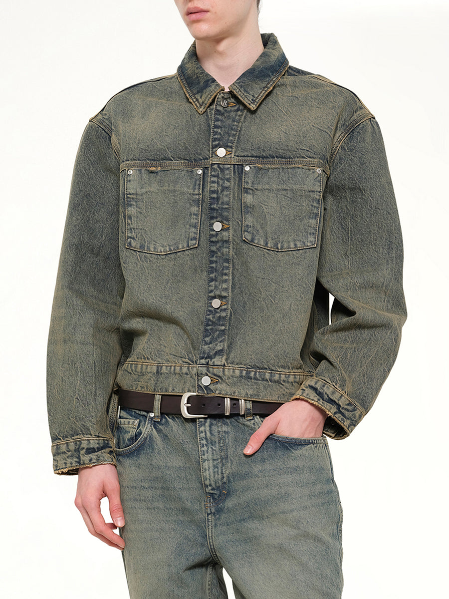 Denim Trucker in Blue Cream