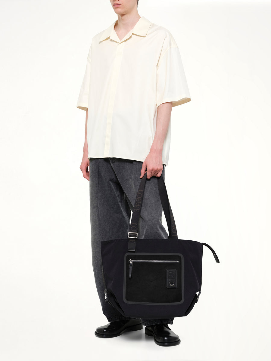 Flex Zipped Tote Bag in Black