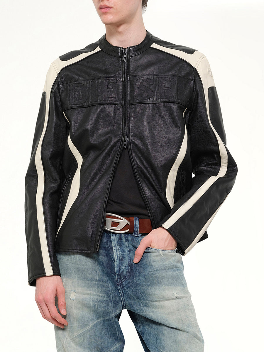 L-ADAM Leather Jacket in Black