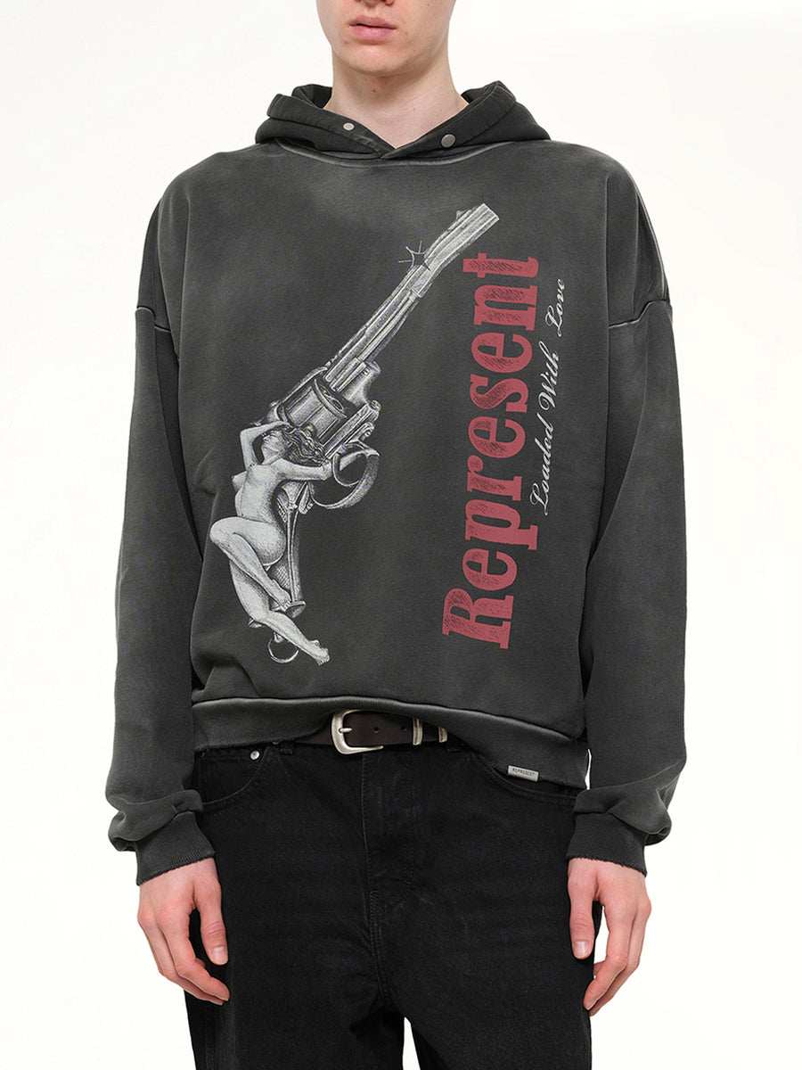 Loaded With Love Hoodie in Stained Black
