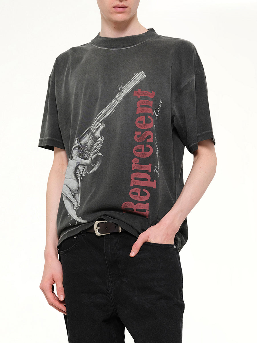 Loaded With Love T-Shirt in Stained Black
