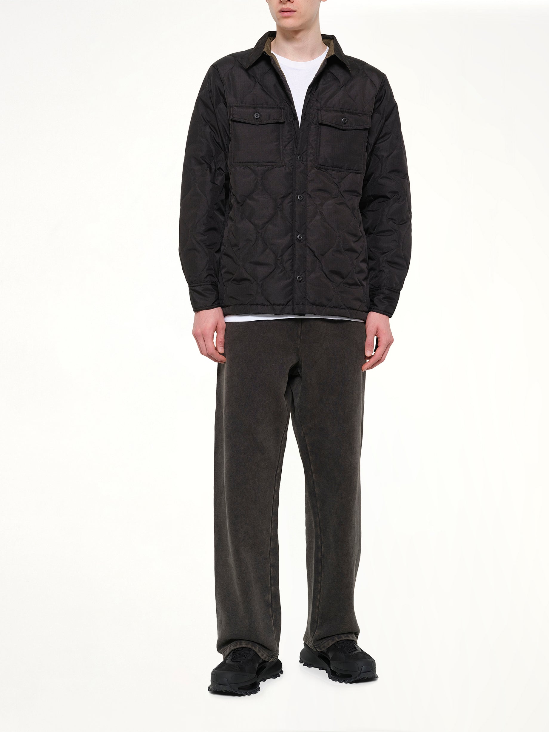 Military Down Shirt in Black