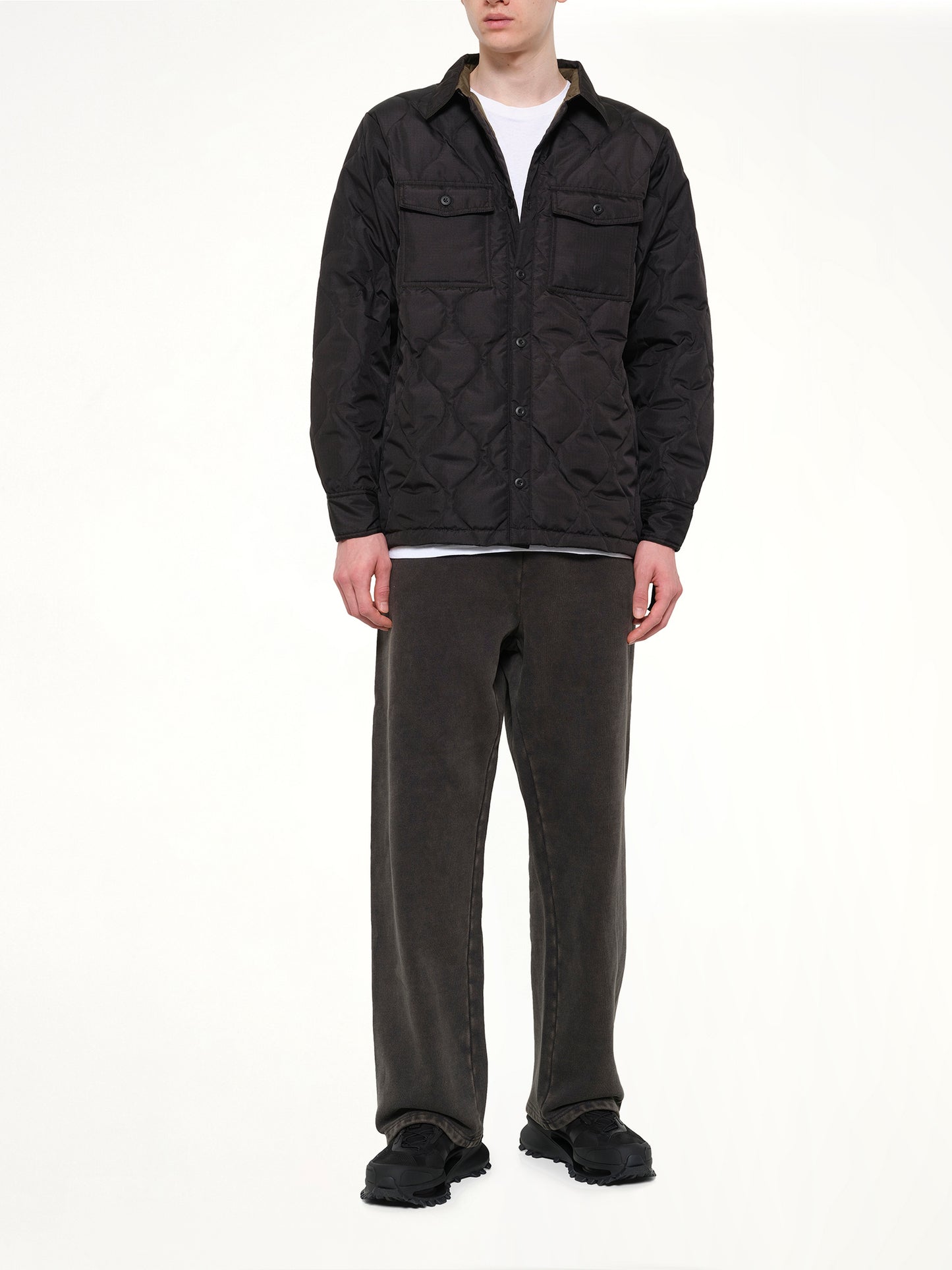 Military Down Shirt in Black