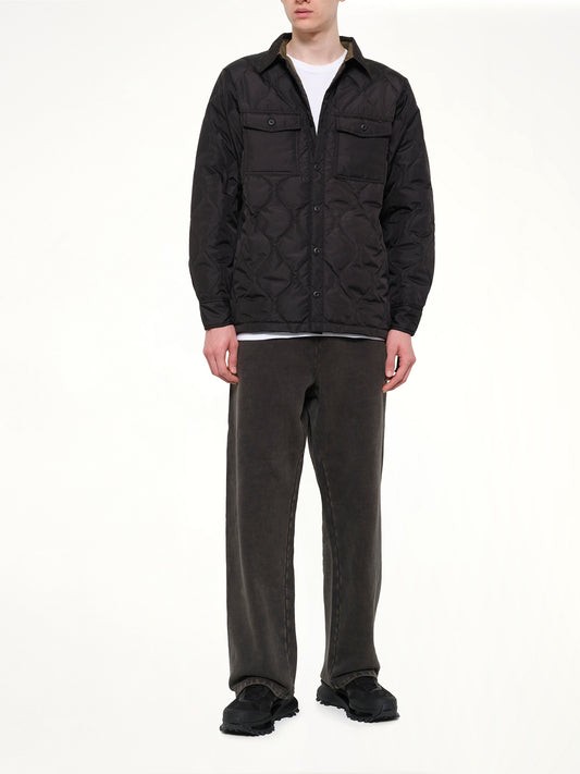 Military Down Shirt in Black