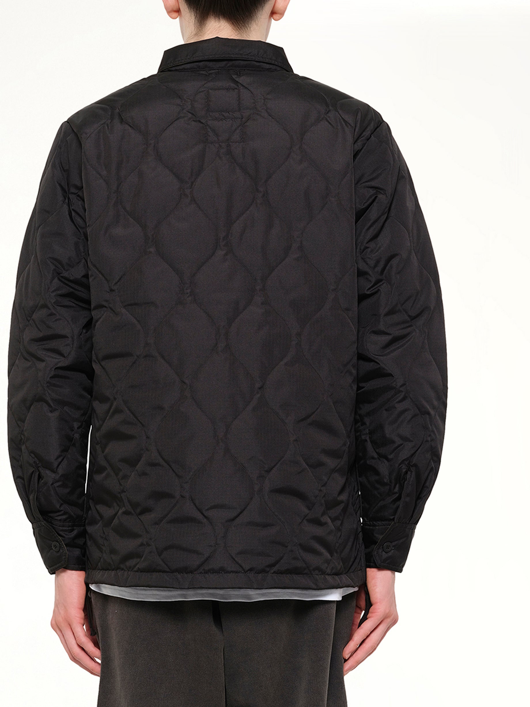 Military Down Shirt in Black
