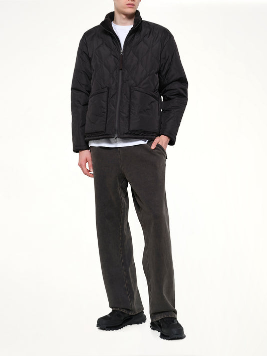 Military Reversible Down Boa Jacket in Black