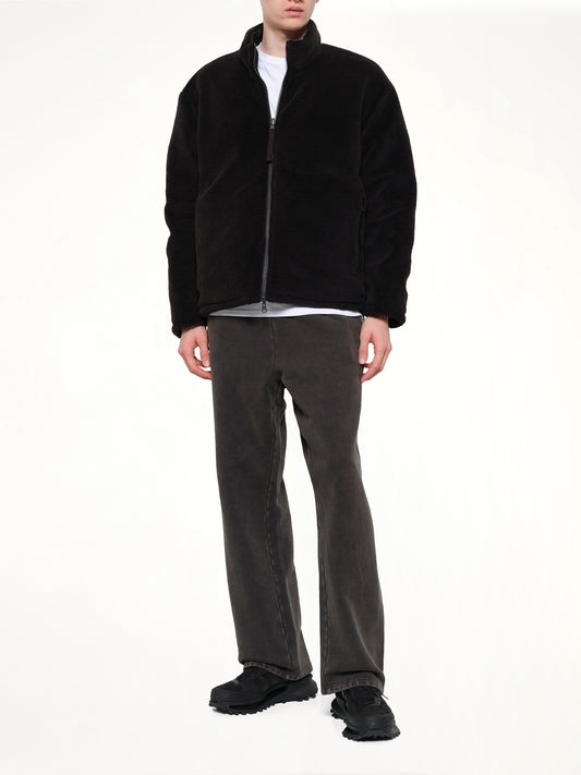 Military Reversible Down Boa Jacket in Black