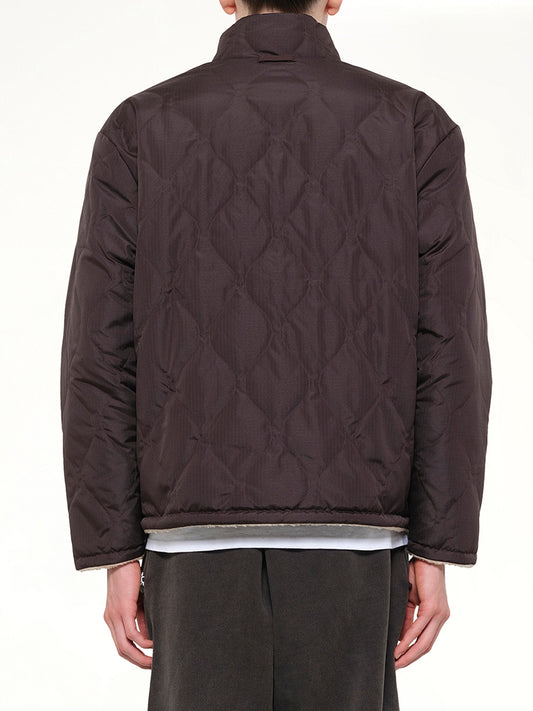 Military Reversible Down Boa Jacket in Dark Chocolate