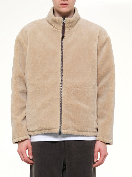 Military Reversible Down Boa Jacket in Dark Chocolate