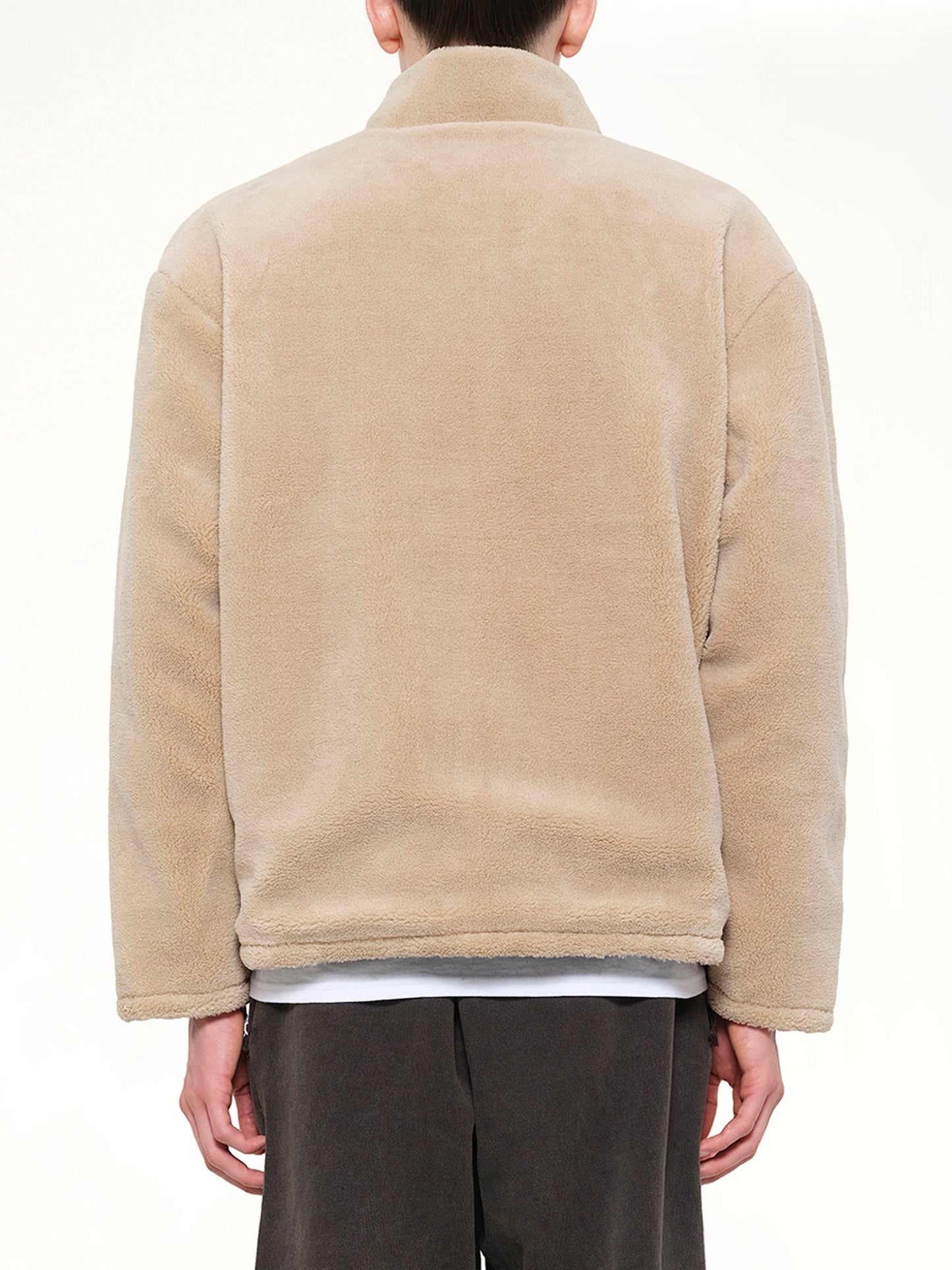 Military Reversible Down Boa Jacket in Dark Chocolate