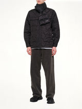 Military Reversible Down Scarf in Black