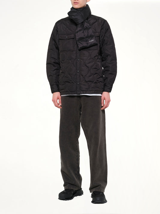 Military Reversible Down Scarf in Black