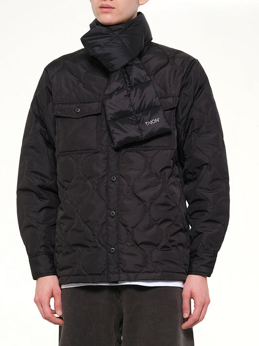 Military Reversible Down Scarf in Black