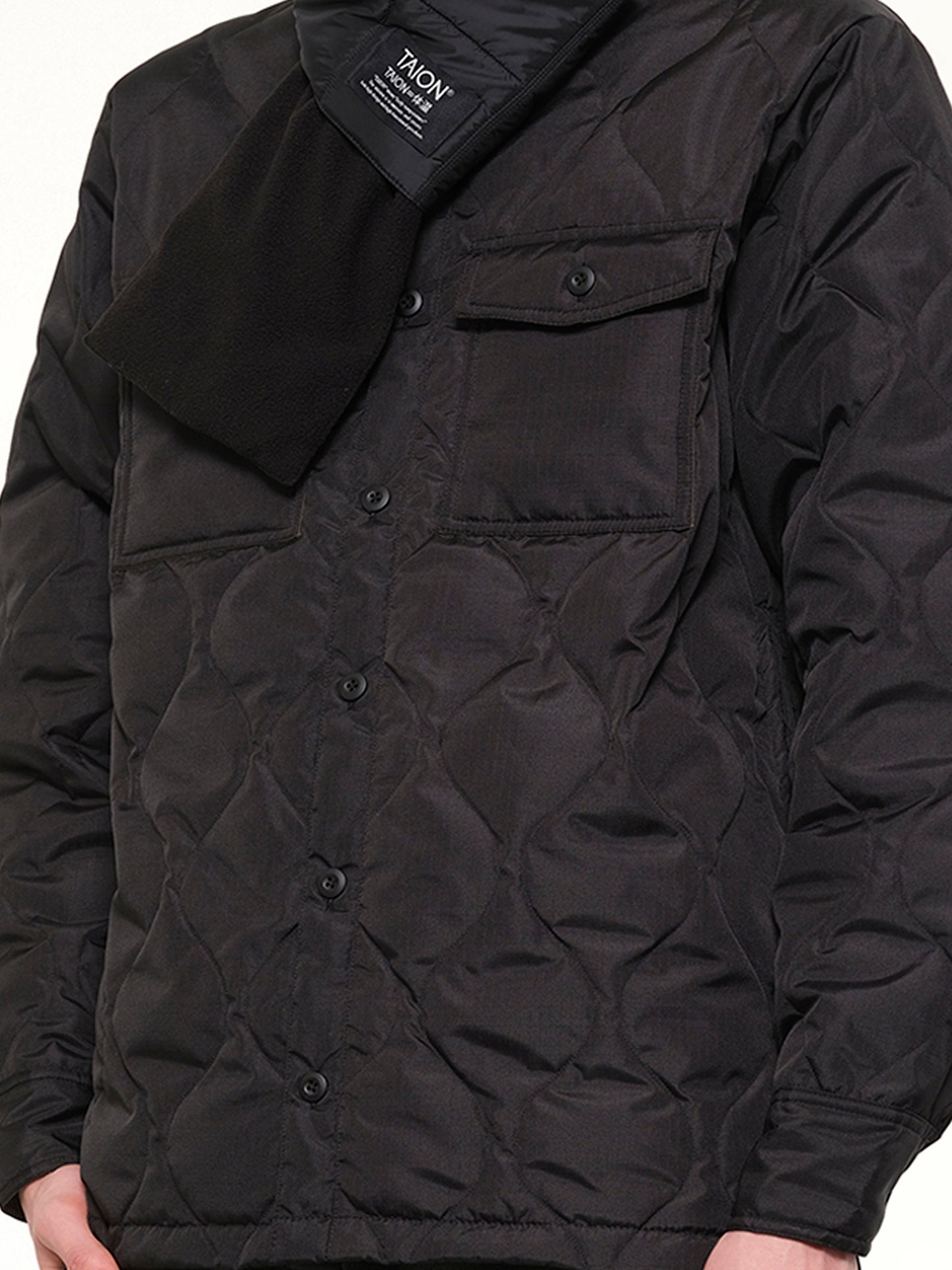 Military Reversible Down Scarf in Black