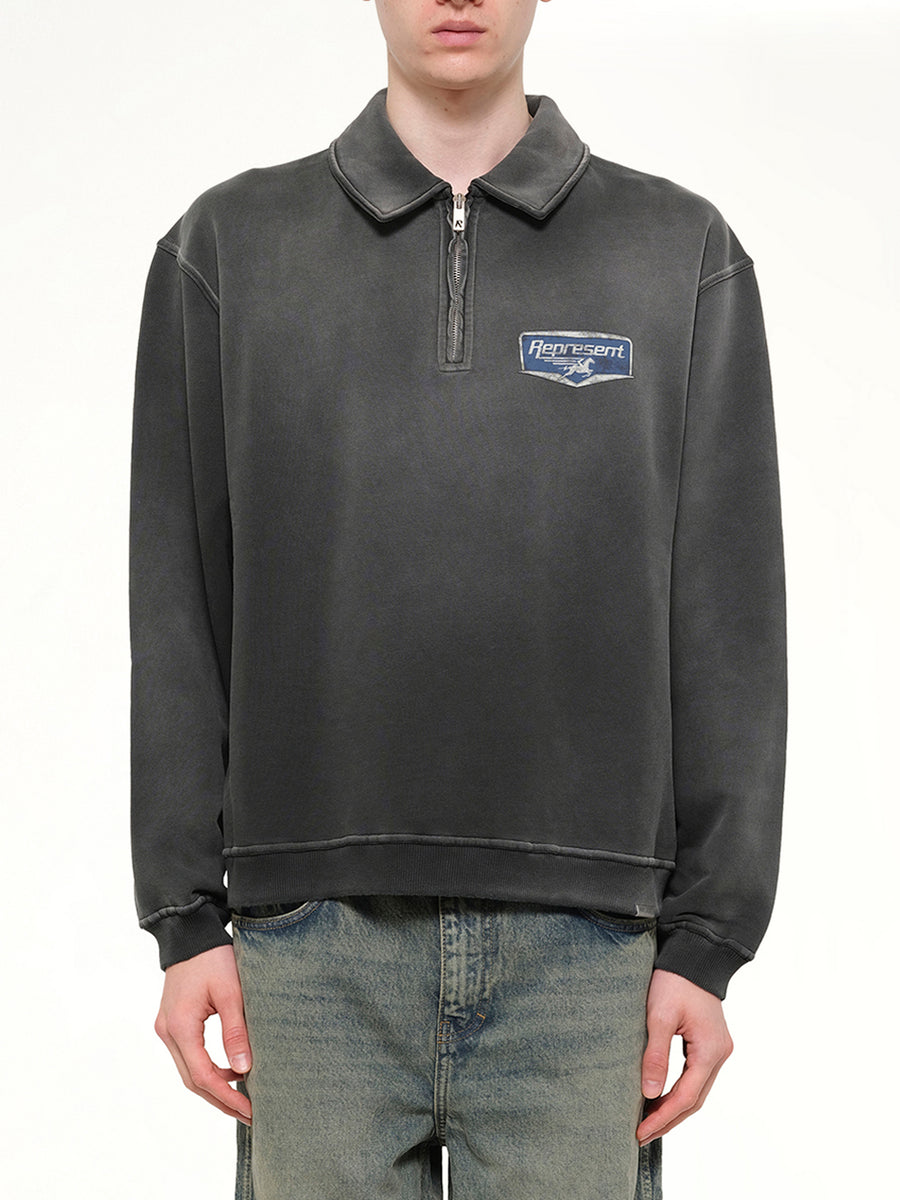 Nothing Faster Quarter Zip Sweatshirt in Stained Black