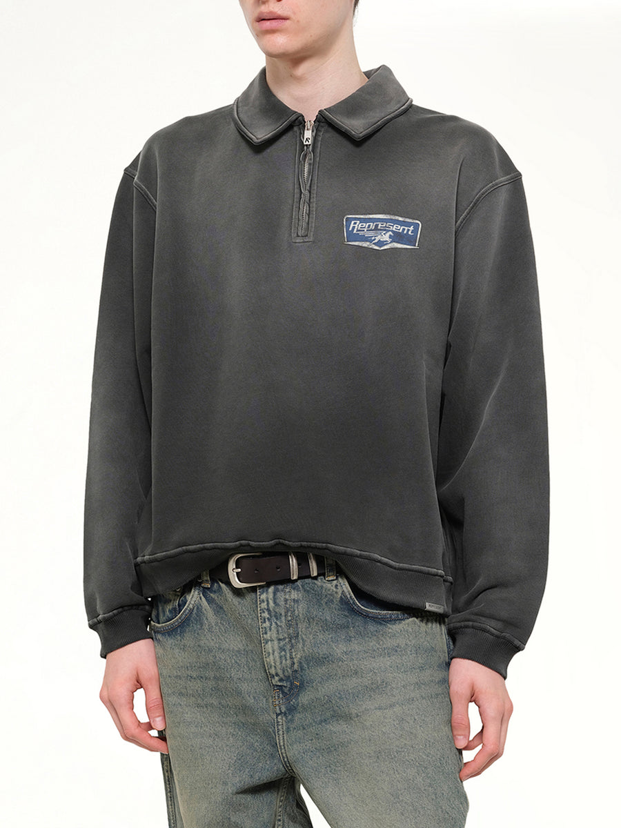 Nothing Faster Quarter Zip Sweatshirt in Stained Black