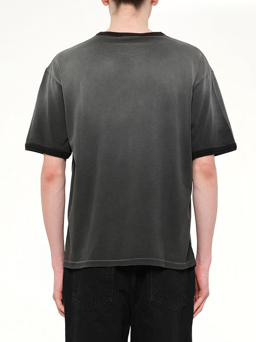 Represent Ringer T-Shirt in Stained Black