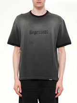 Represent Ringer T-Shirt in Stained Black