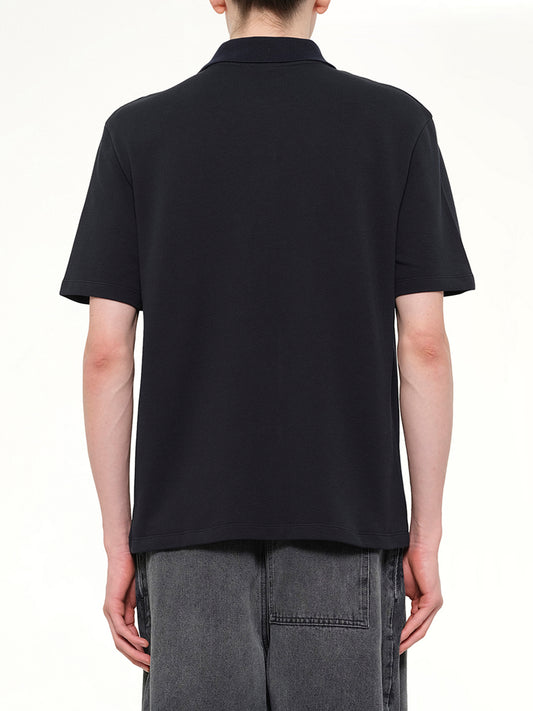 Tonal Anagram Polo in Navy Blue