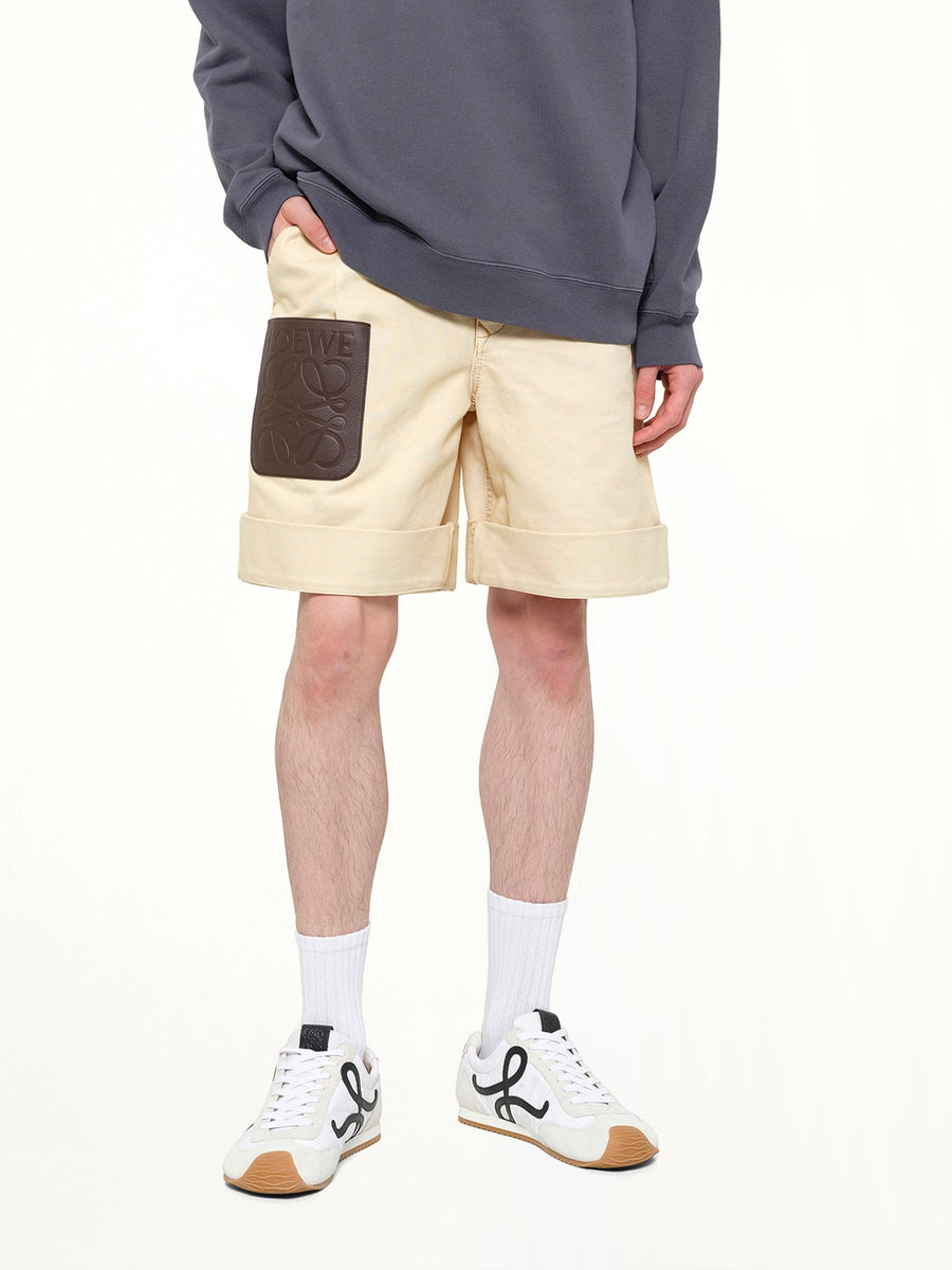 Turn-Up Shorts in Beige