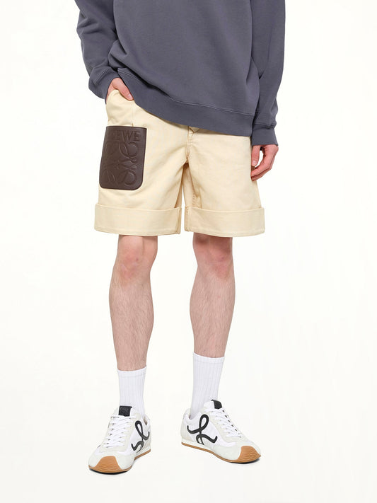 Turn-Up Shorts in Beige