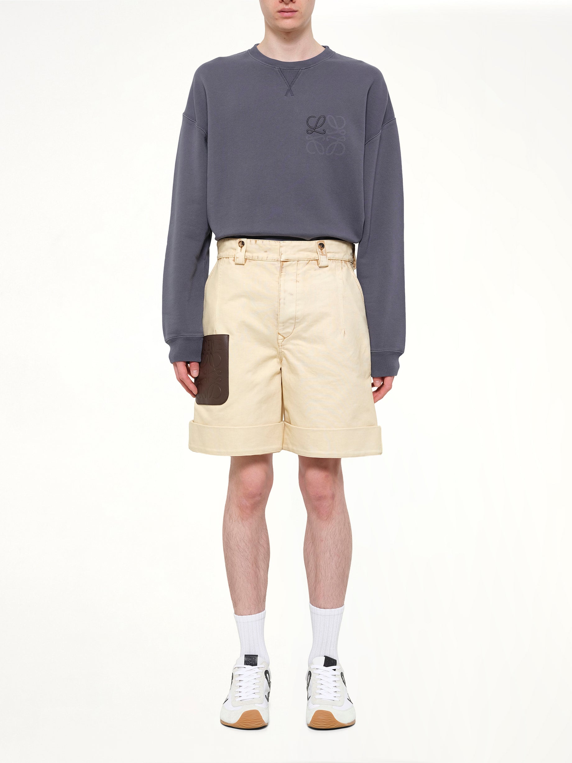 Turn-Up Shorts in Beige