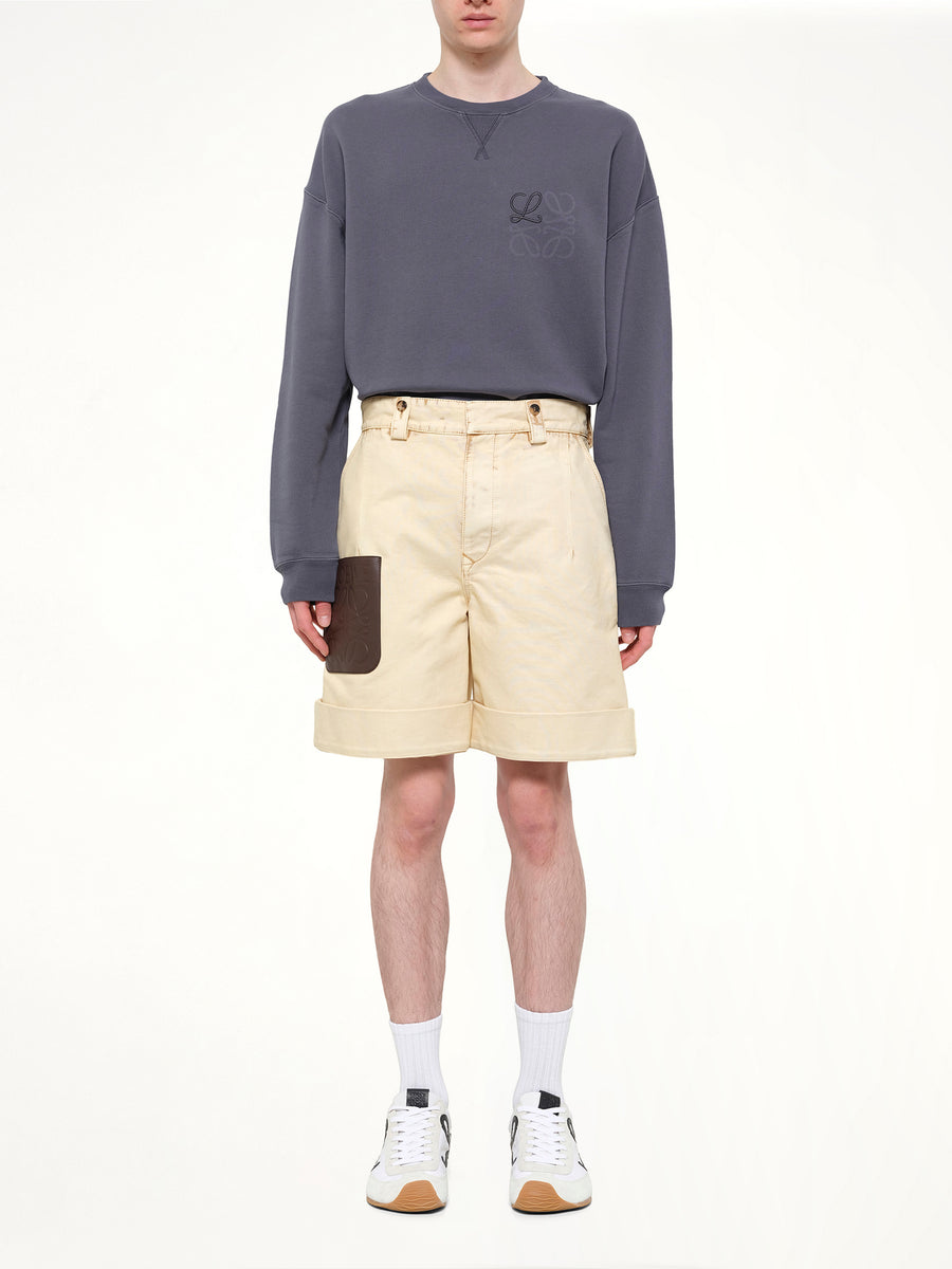 Turn-Up Shorts in Beige