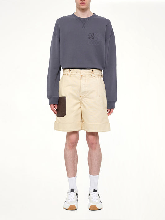 Turn-Up Shorts in Beige