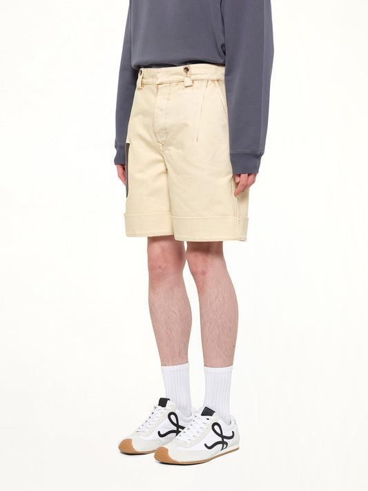 Turn-Up Shorts in Beige