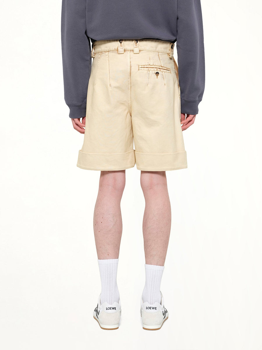 Turn-Up Shorts in Beige