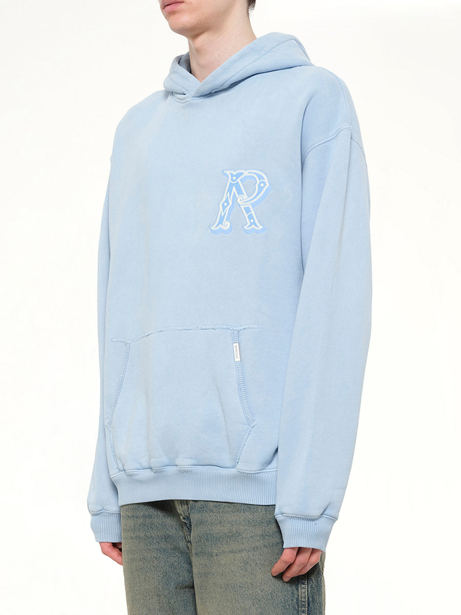 Western Initial Hoodie in Mountain Bluebird