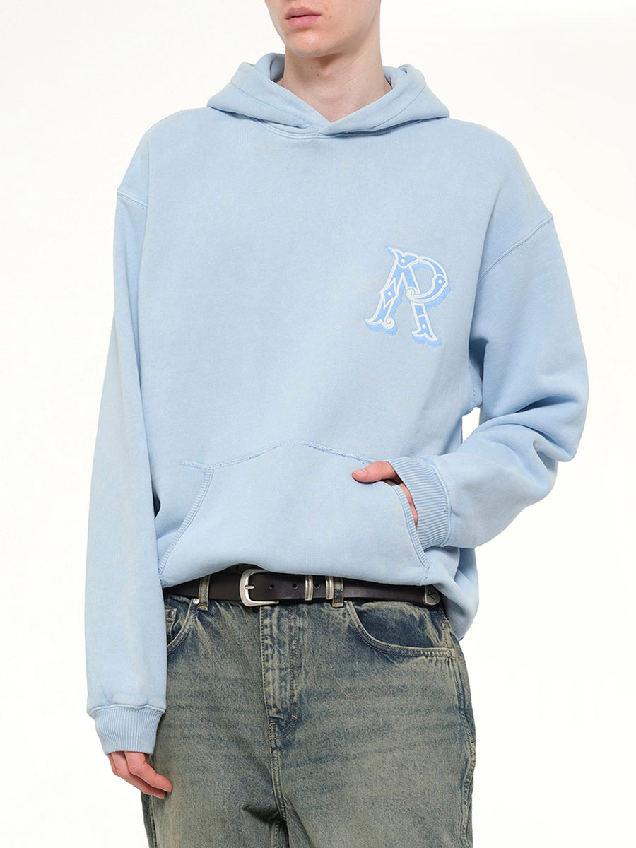 Western Initial Hoodie in Mountain Bluebird