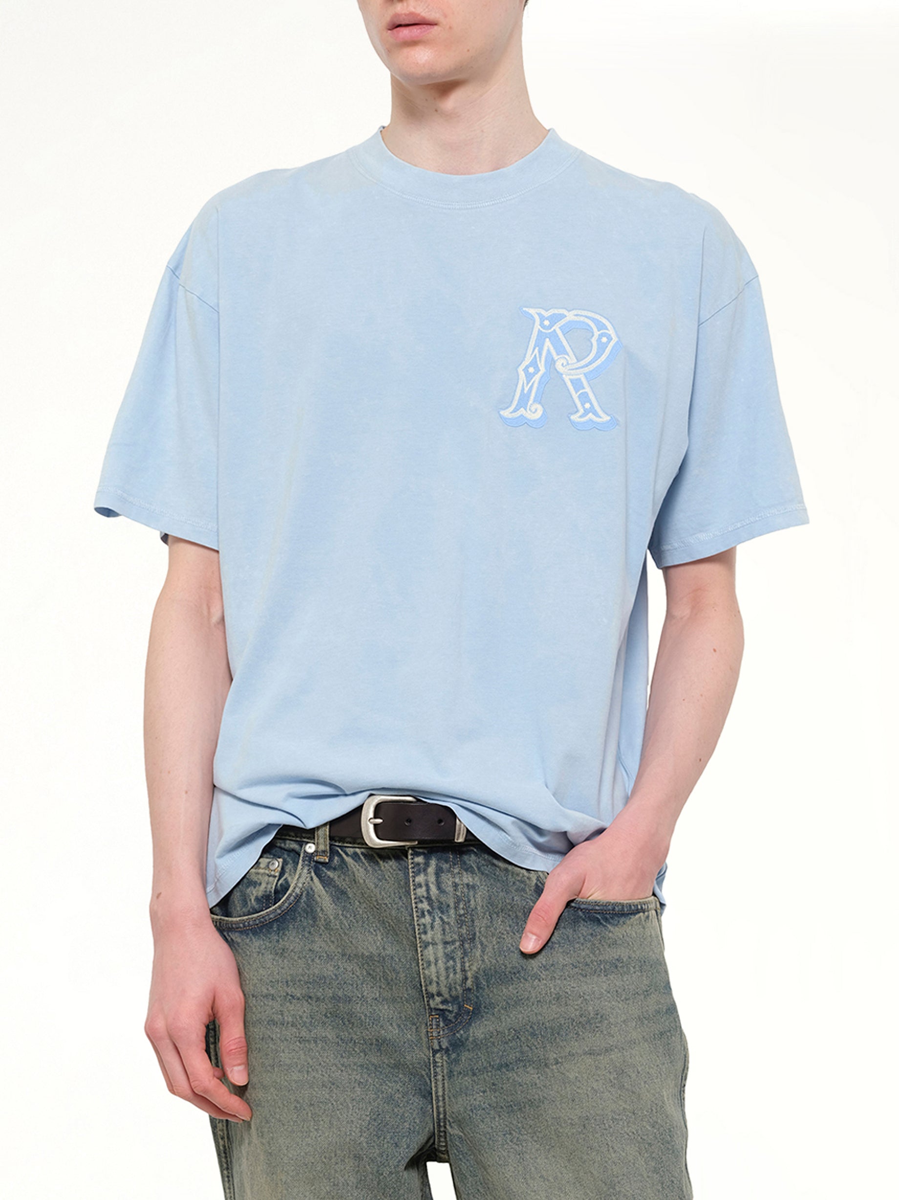 Western Initial T-Shirt in Mountain Bluebird