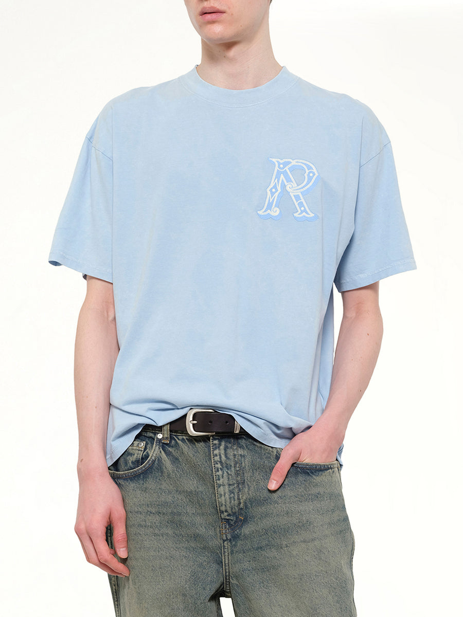 Western Initial T-Shirt in Mountain Bluebird