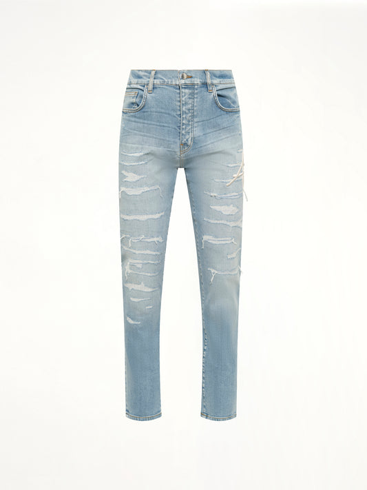 Amiri Repaired Slim Jean in Worn Slate