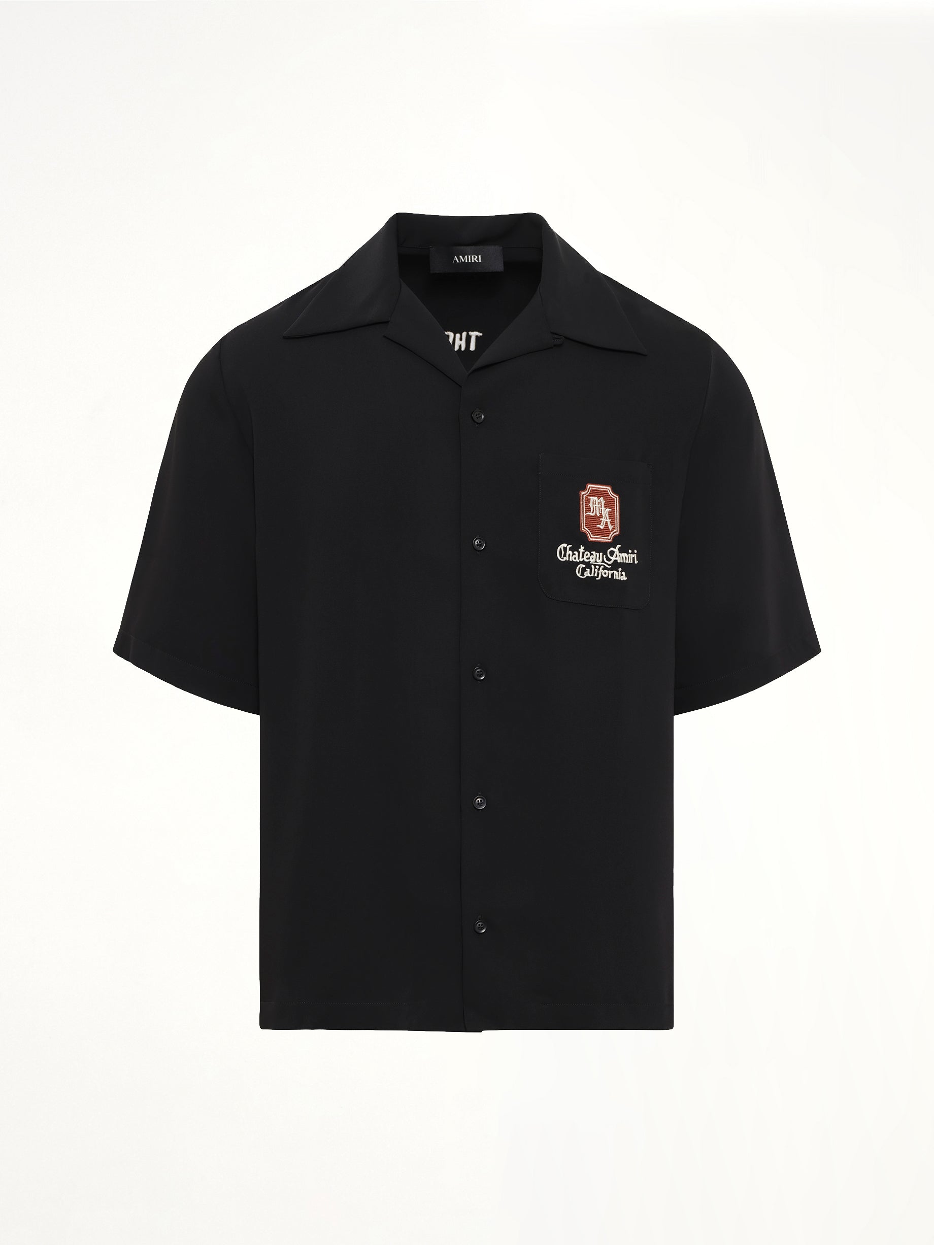 AMIRI MA Chateau Camp Shirt in Black Product Photo from MARAIS