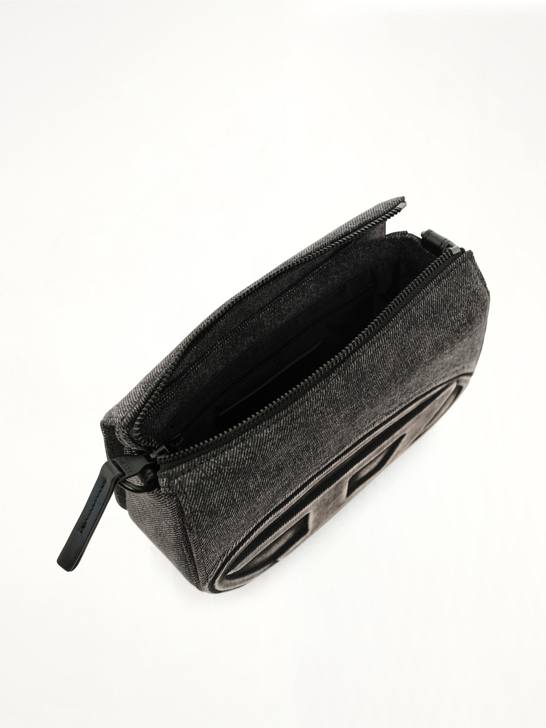 DIESEL 1DR Camera Bag in Denim Black Inside View from MARAIS