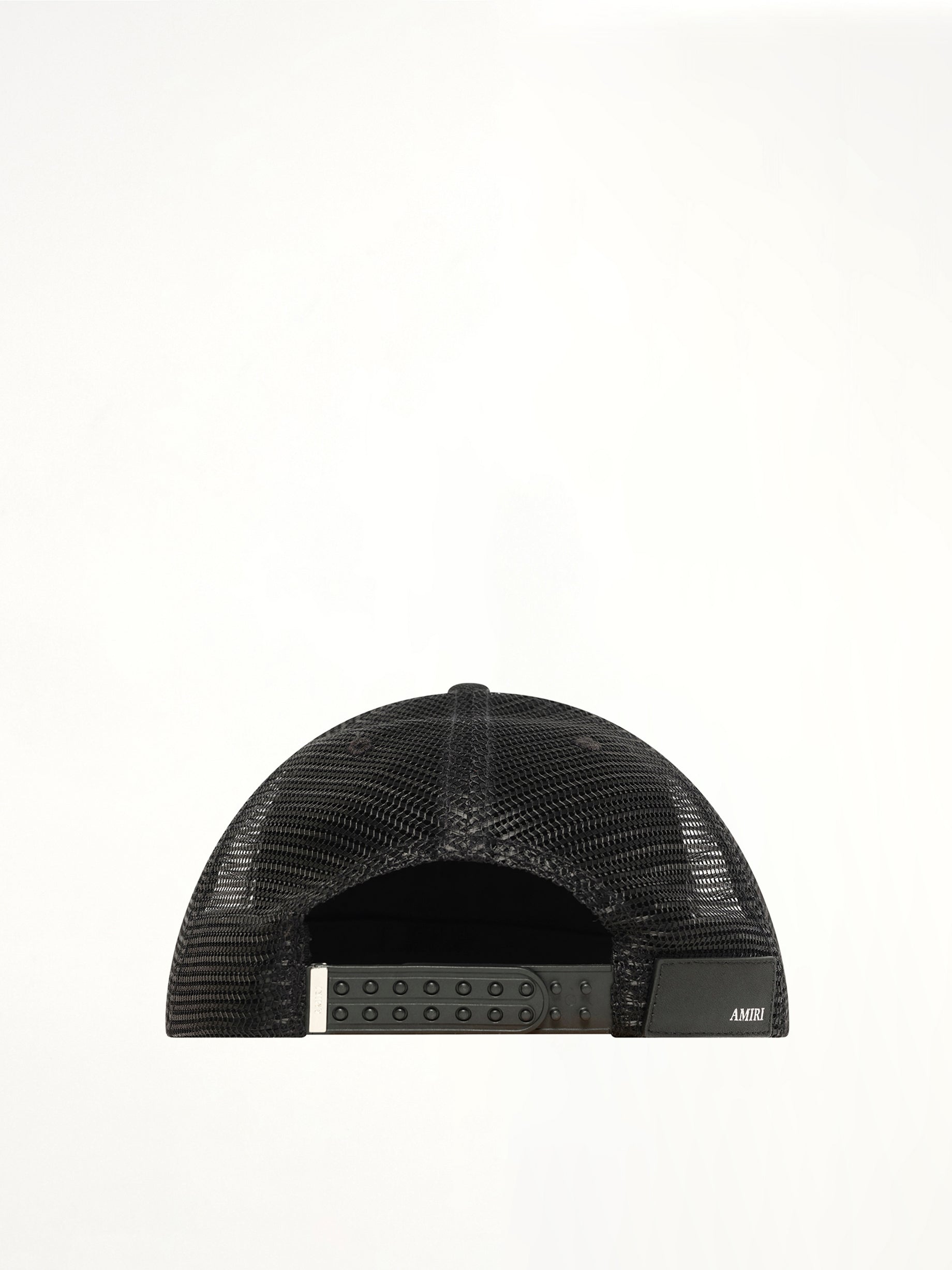 AMIRI Faded Amiri Hollywood Trucker Hat in Black Back View from MARAIS