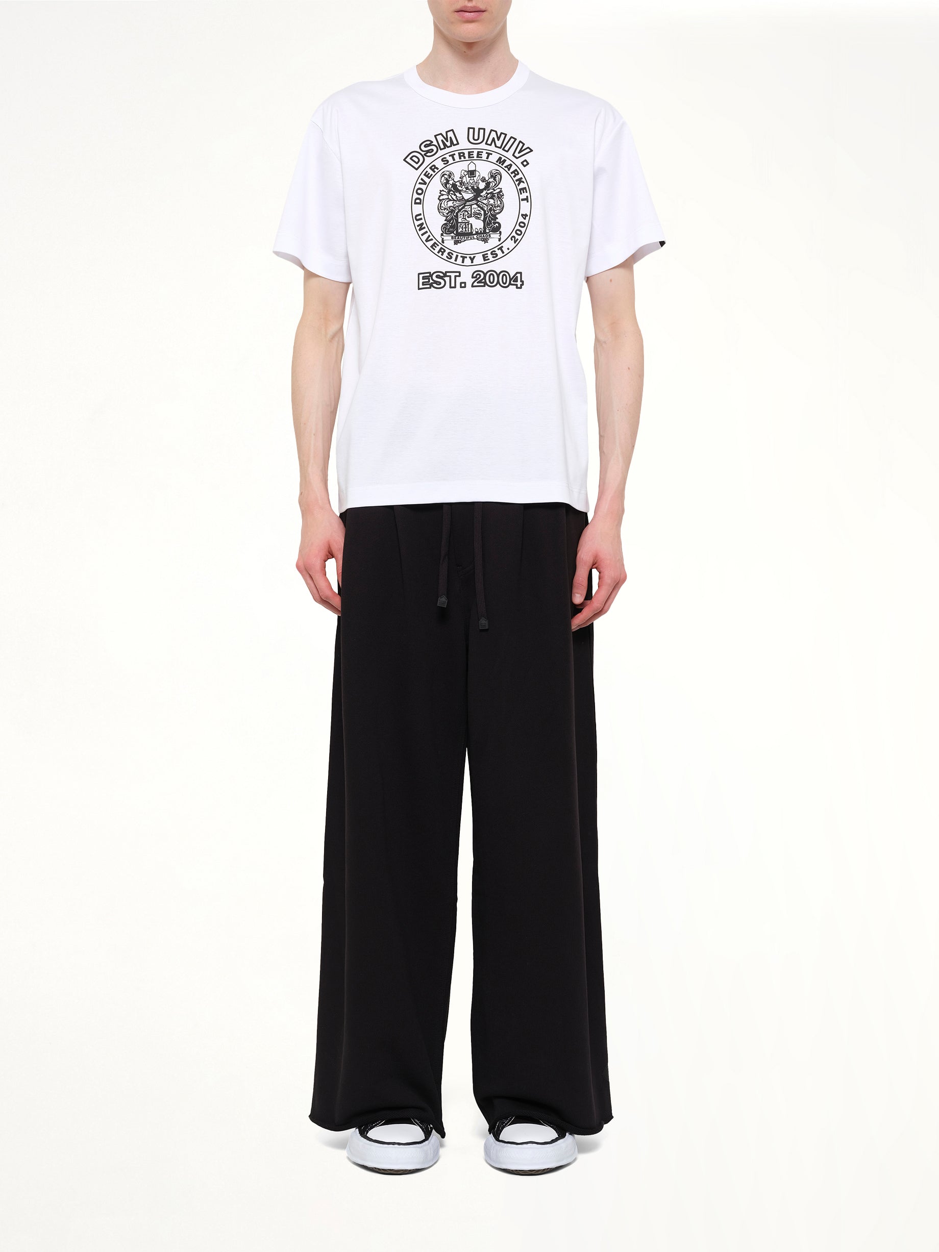 DOVER STREET MARKET DSM Univ' T-Shirt in White Model View from MARAIS
