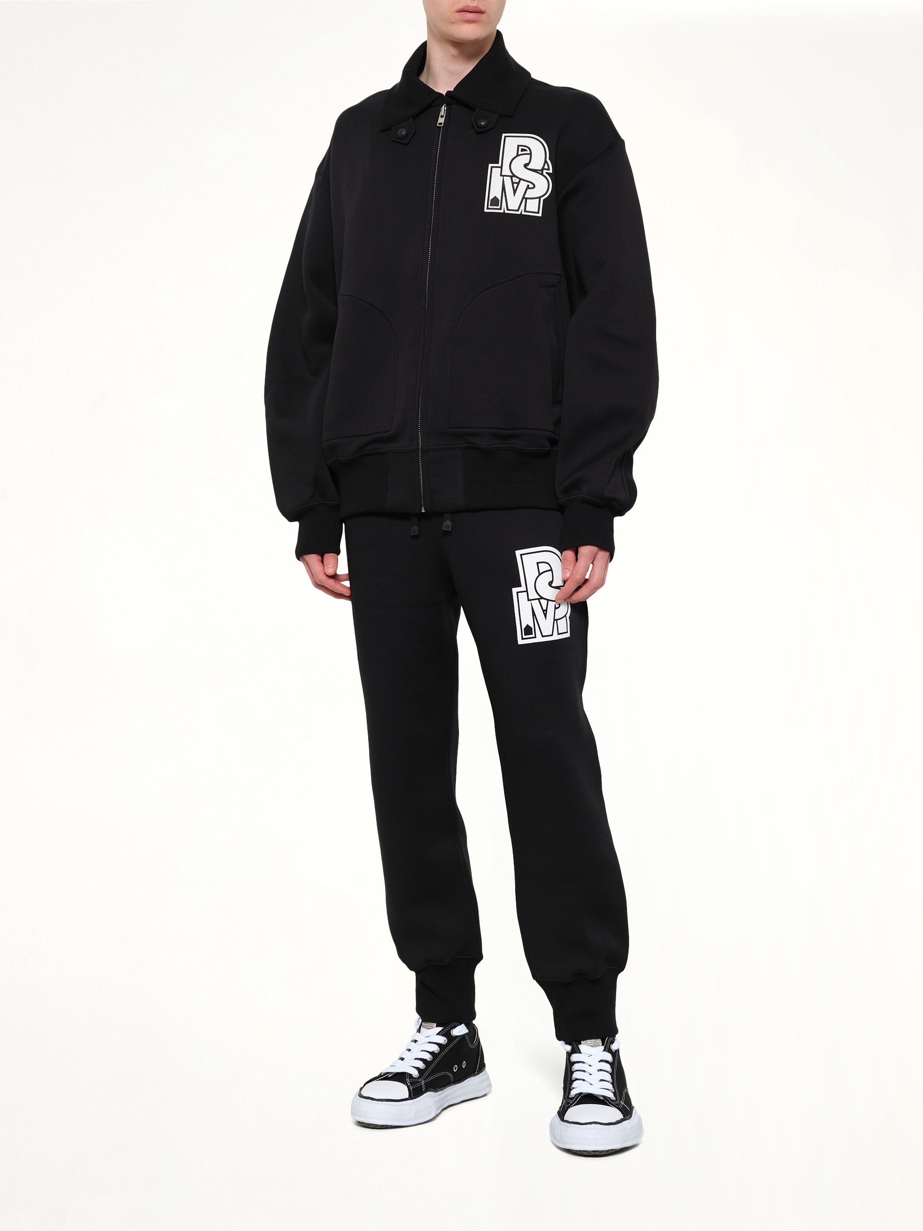 DOVER STREET MARKET Doublet Knit Varsity Jacket in Black Full Reference from MARAIS