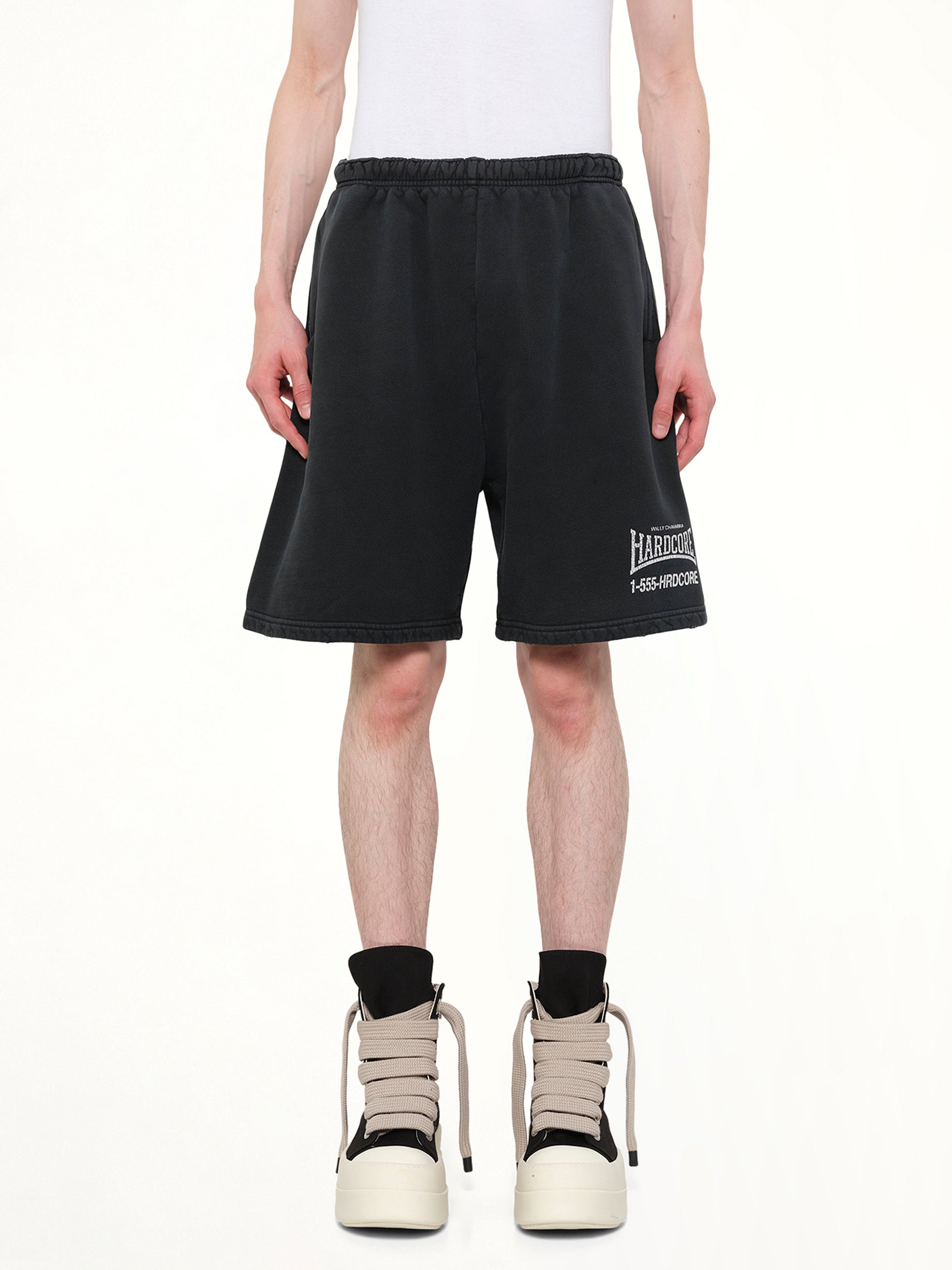 "Hardcore" Buffalo Sweatshort in Black