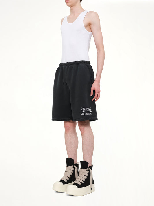 "Hardcore" Buffalo Sweatshort in Black